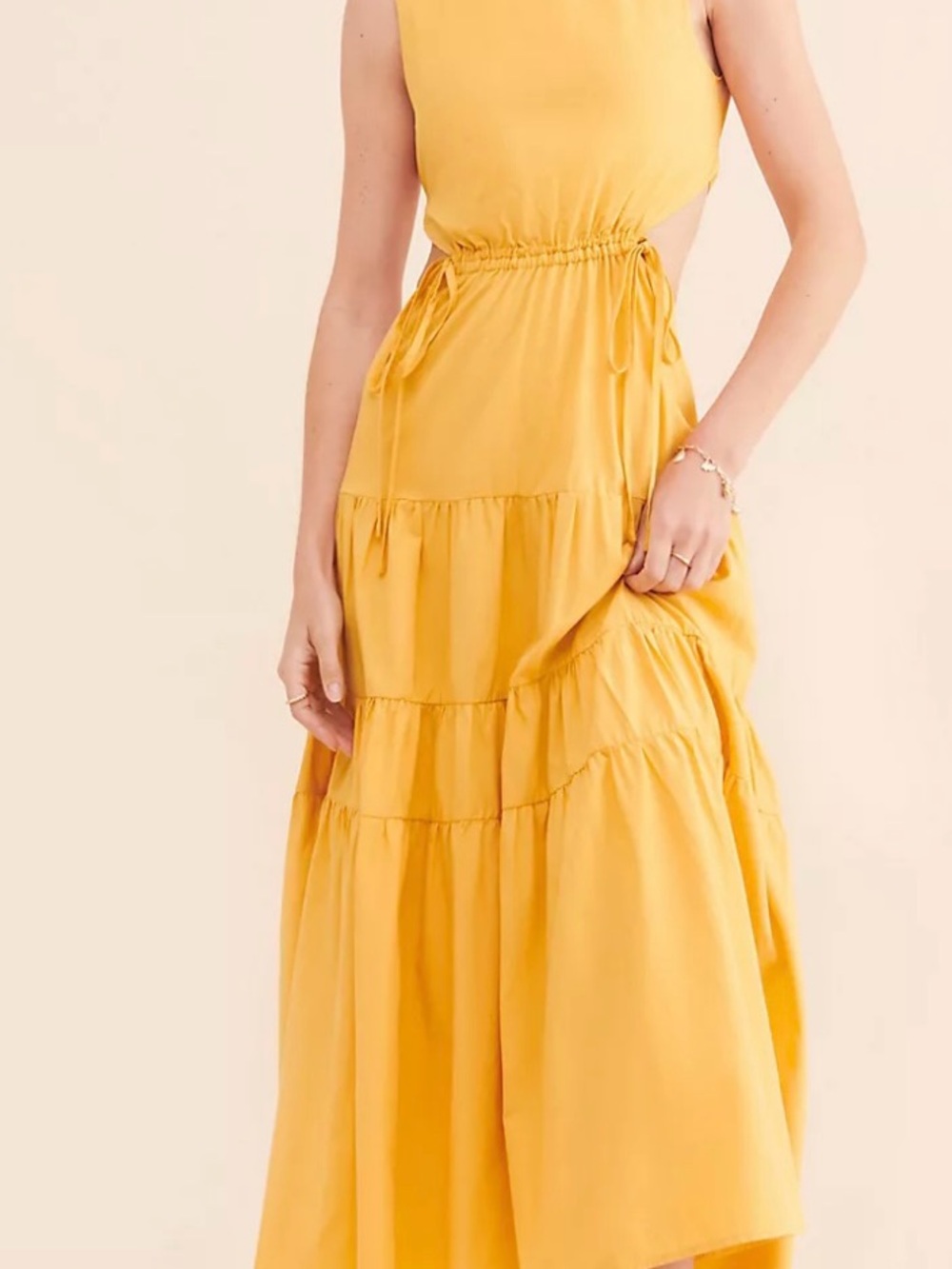 Anthropology- Moon River tiered cutout maxi